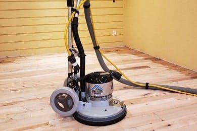 Floor restoration with a multi disc machine